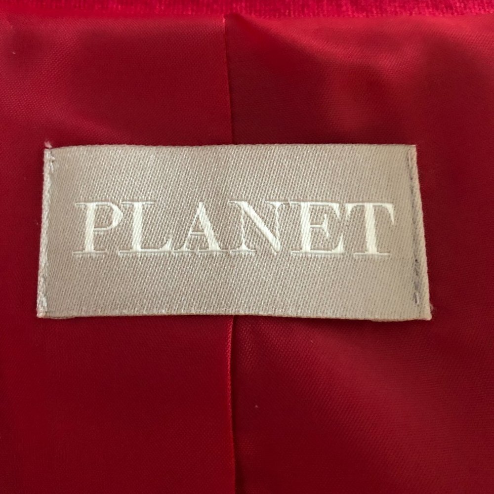 Planet Classic Double Breasted 12 Button Lined Collared Blazer Jacket Red Sz 8 - Picture 13 of 16